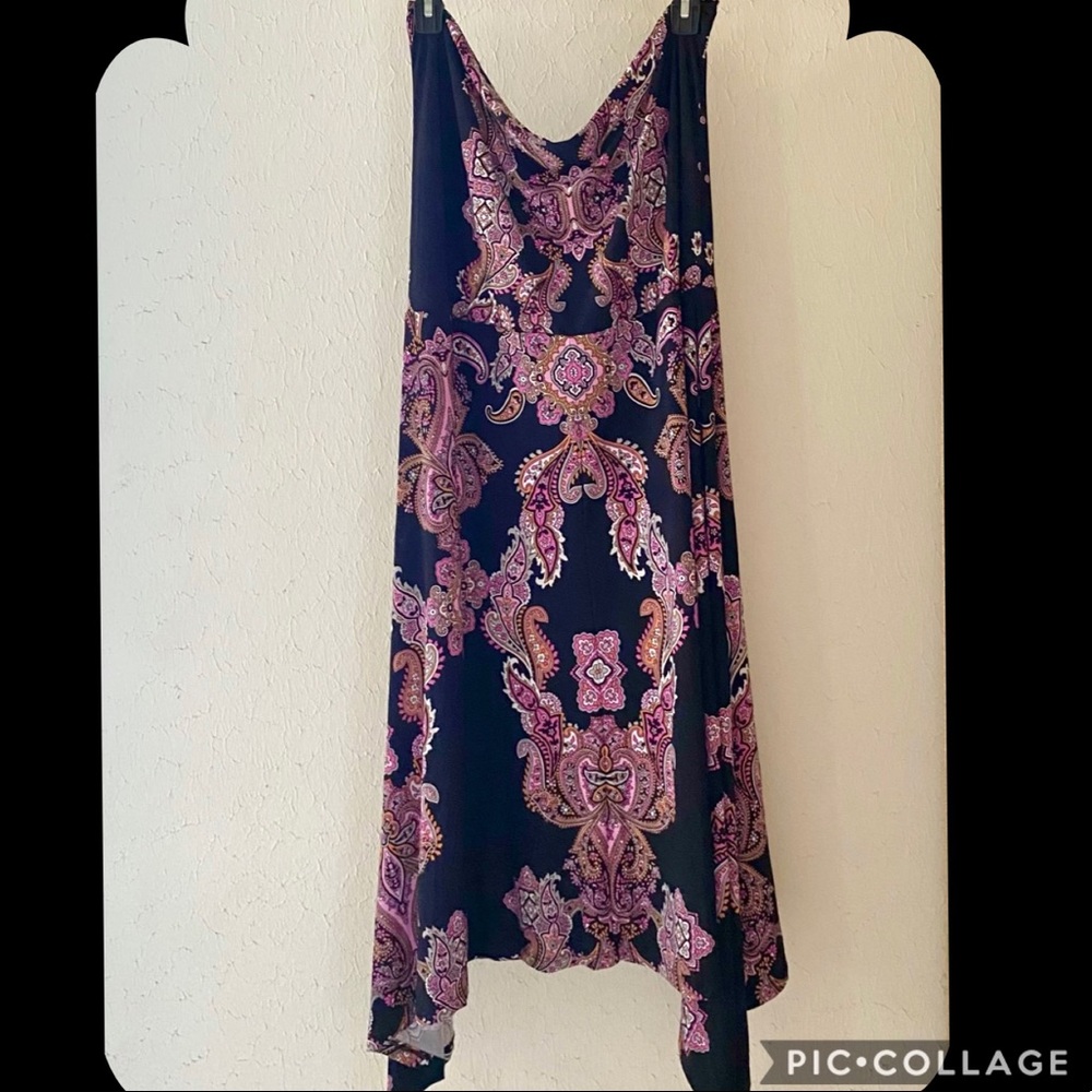 INC Plus SZ Scroll PTN Handkerchief Hem Maxi LN